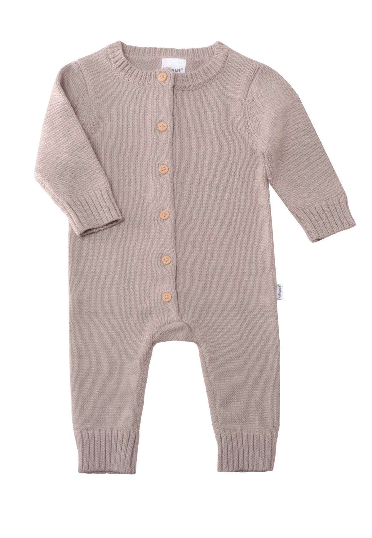Strickoverall mit Holzknöpfen in taupe