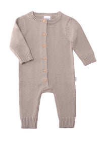Strickoverall mit Holzknöpfen in taupe