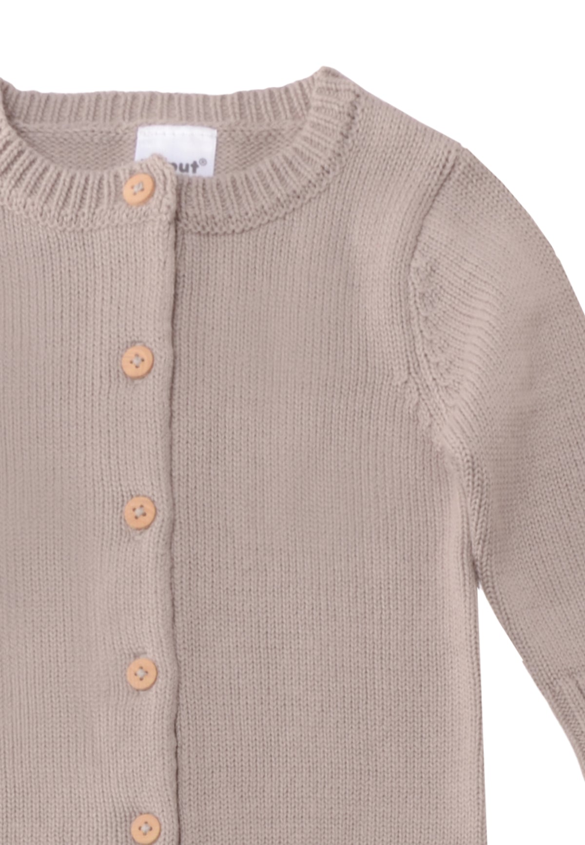 Strickoverall mit Holzknöpfen in taupe