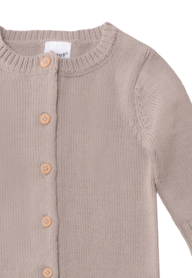 Strickoverall mit Holzknöpfen in taupe
