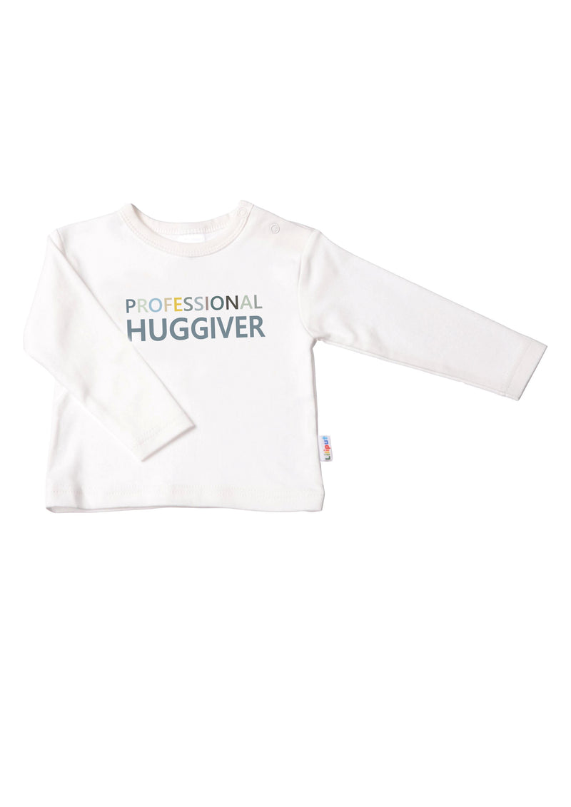 Langarmshirt in ecru mit professional huggiver