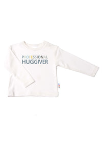 Langarmshirt in ecru mit professional huggiver
