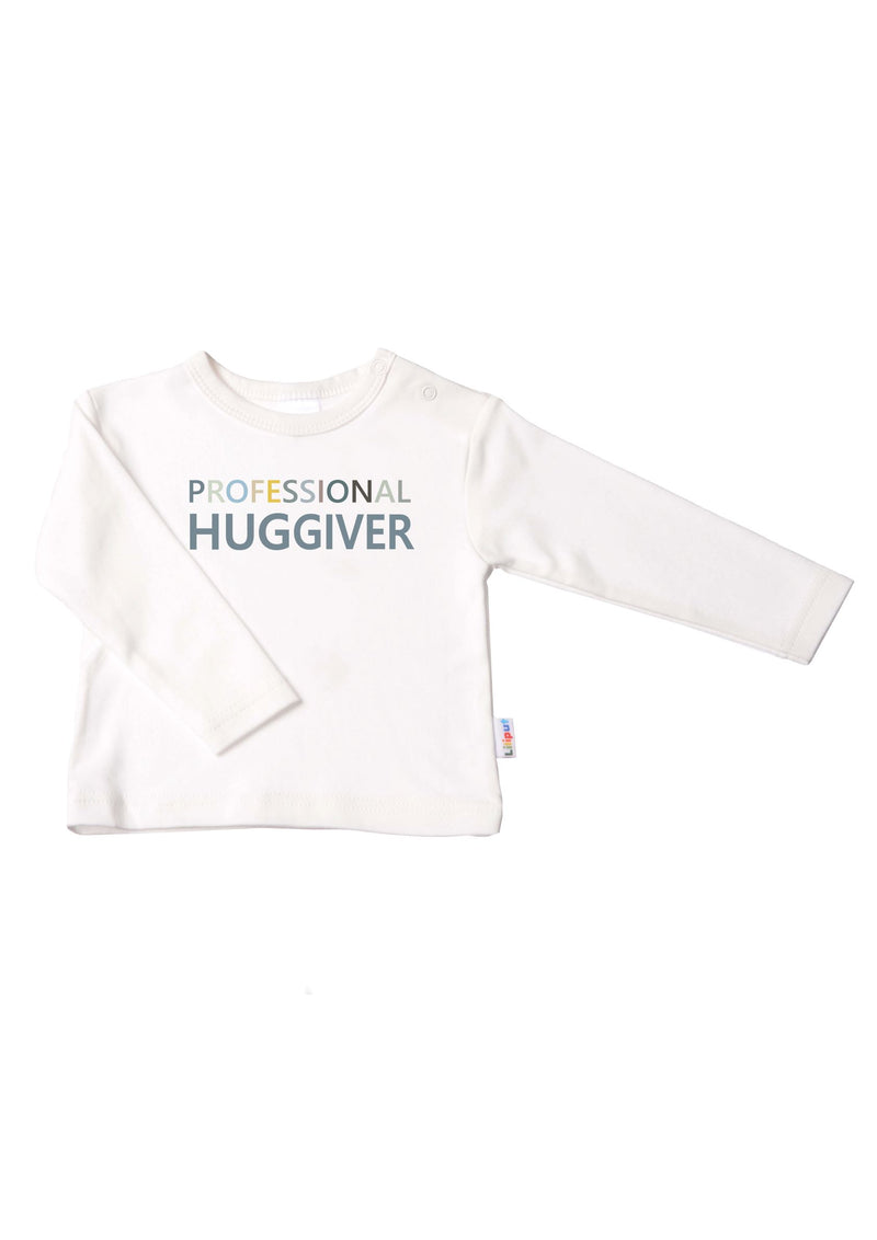 Langarmshirt in ecru mit professional huggiver