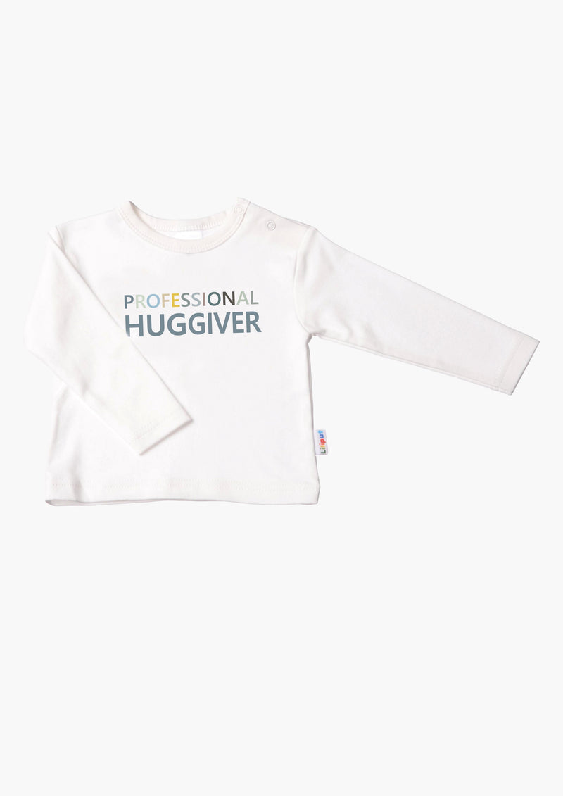 Langarmshirt in ecru mit professional huggiver