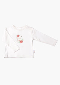 Langarmshirt in ecru mit tropical bear