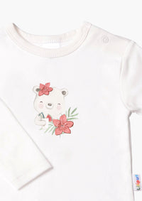 Langarmshirt in ecru mit tropical bear