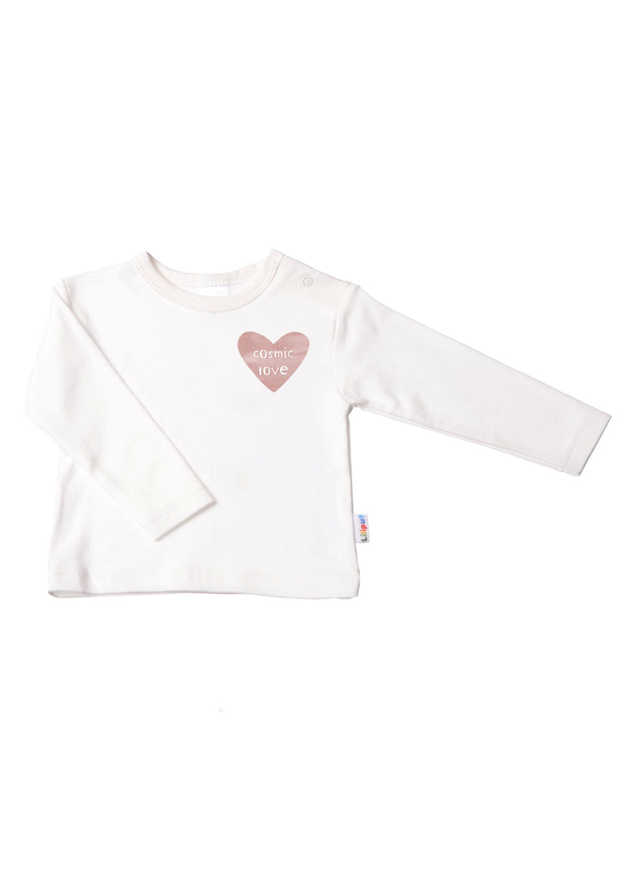 Langarmshirt in ecru mit Cosmic Love
