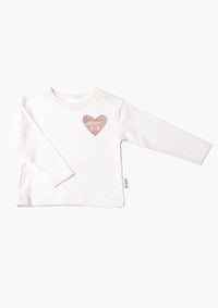 Langarmshirt in ecru mit Cosmic Love
