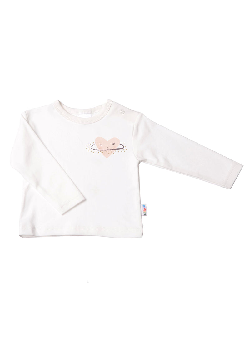 Langarmshirt in ecru mit Herzen