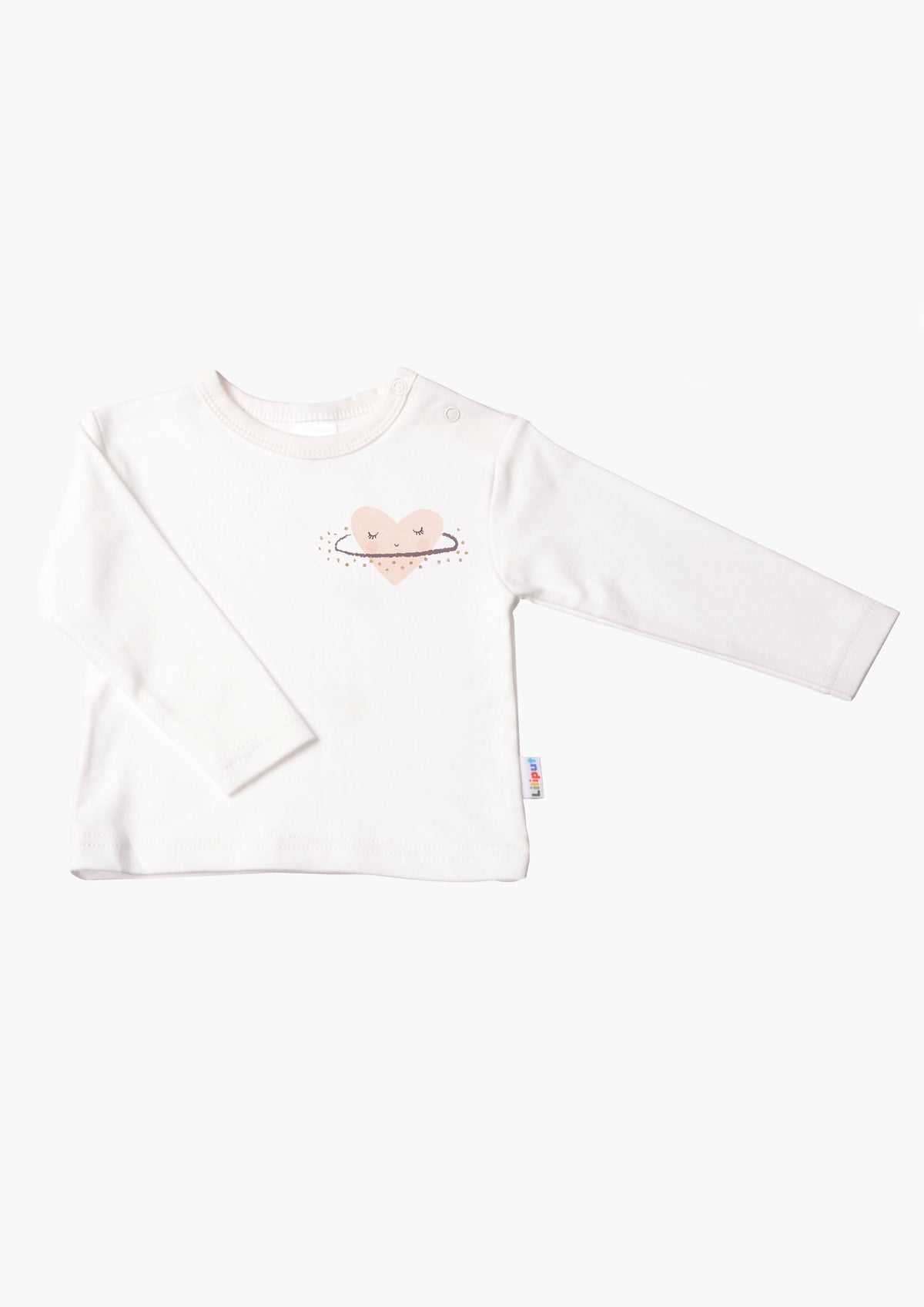 Langarmshirt in ecru mit Herzen