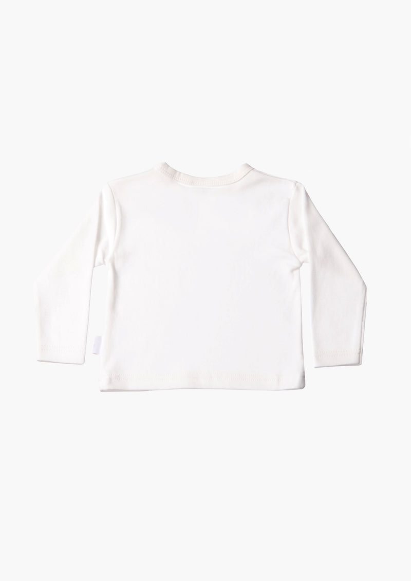 Langarmshirt in ecru mit Herzen