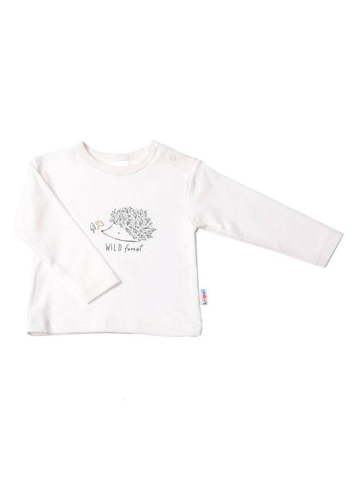 Langarmshirt in ecru mit Igel