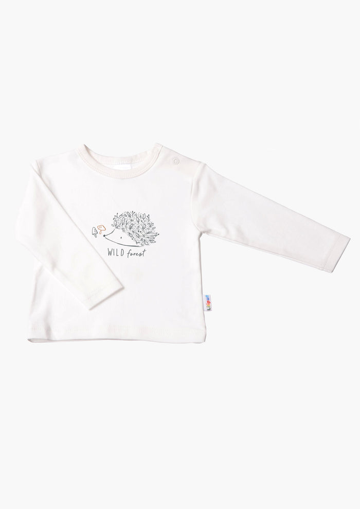 Langarmshirt in ecru mit Igel
