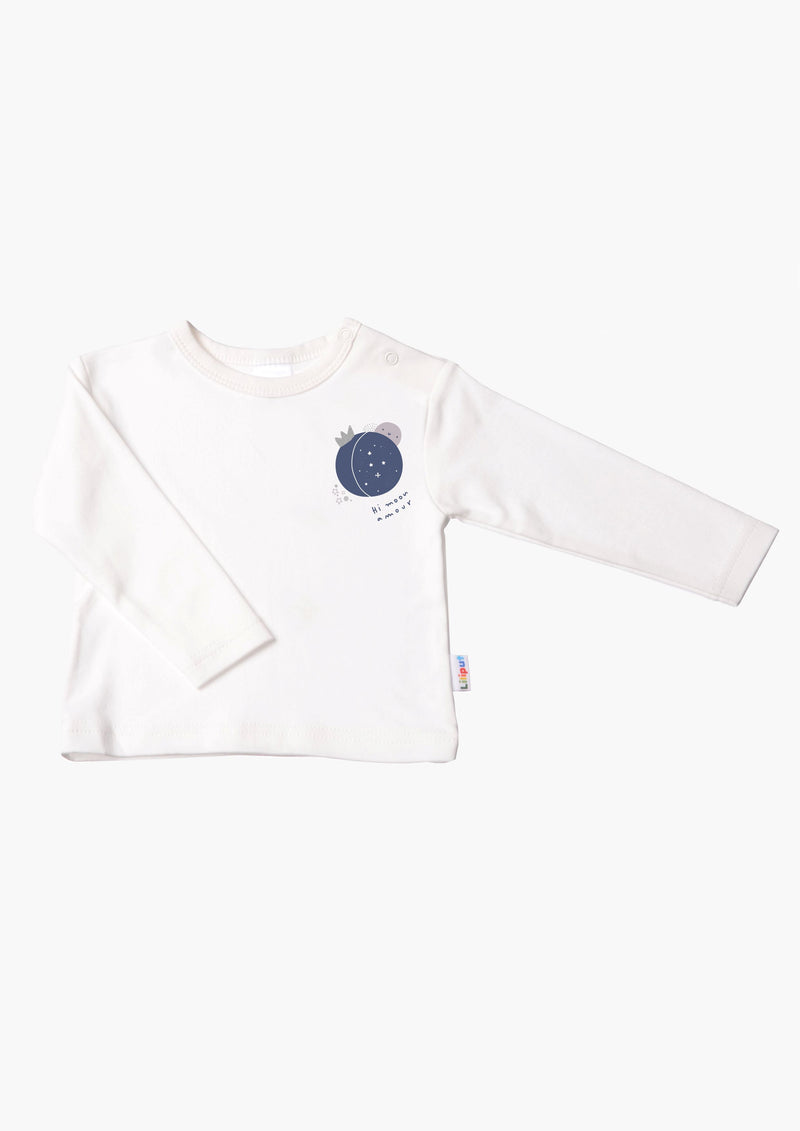 Langarmshirt in ecru mit my cosmos
