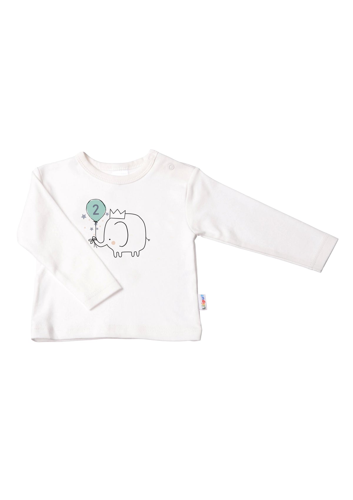 Kinder-Langarmshirt in ecru, "Zweiter Geburtstag"