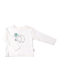 Kinder-Langarmshirt in ecru, "Zweiter Geburtstag"