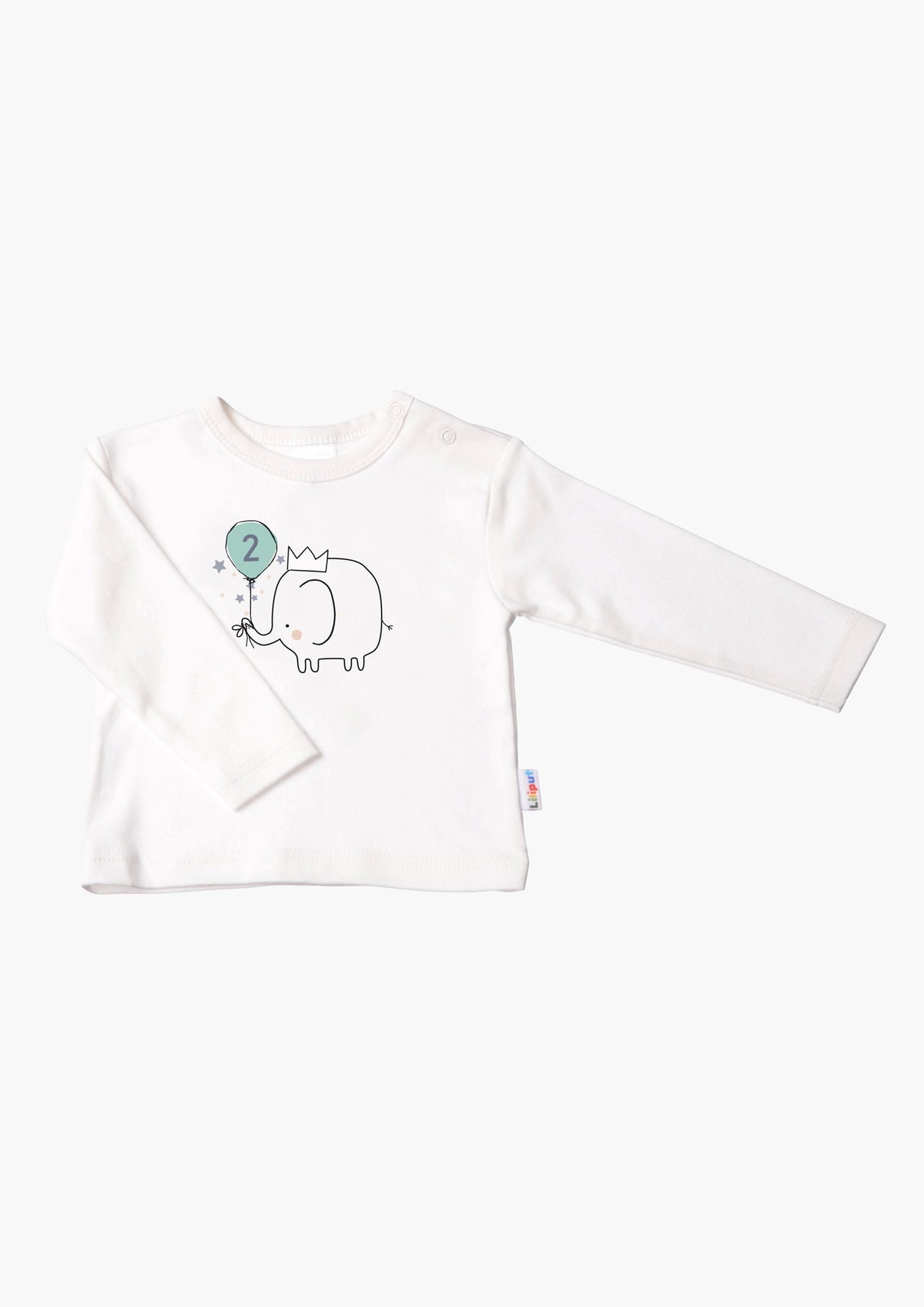 Kinder-Langarmshirt in ecru, "Zweiter Geburtstag"