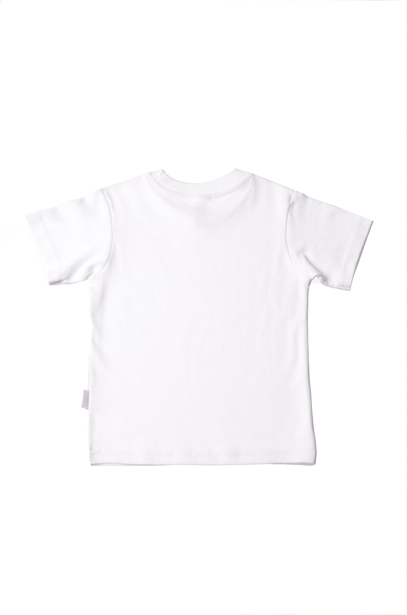 Kinder-T-Shirt aus Bio-Baumwolle in weiß mit Erdbeeren-Druck