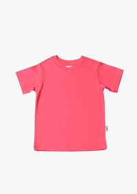 Kinder-T-Shirt aus Bio-Baumwolle in himbeer