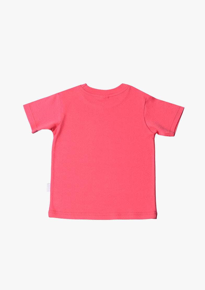 Kinder-T-Shirt aus Bio-Baumwolle in himbeer