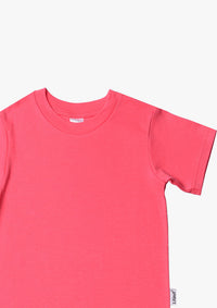 Kinder-T-Shirt aus Bio-Baumwolle in himbeer