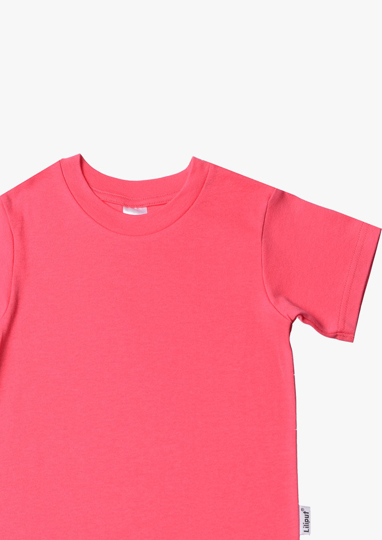 Kinder-T-Shirt aus Bio-Baumwolle in himbeer