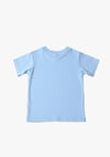 Kinder-T-Shirt aus Bio-Baumwolle in hellblau mit Aloha