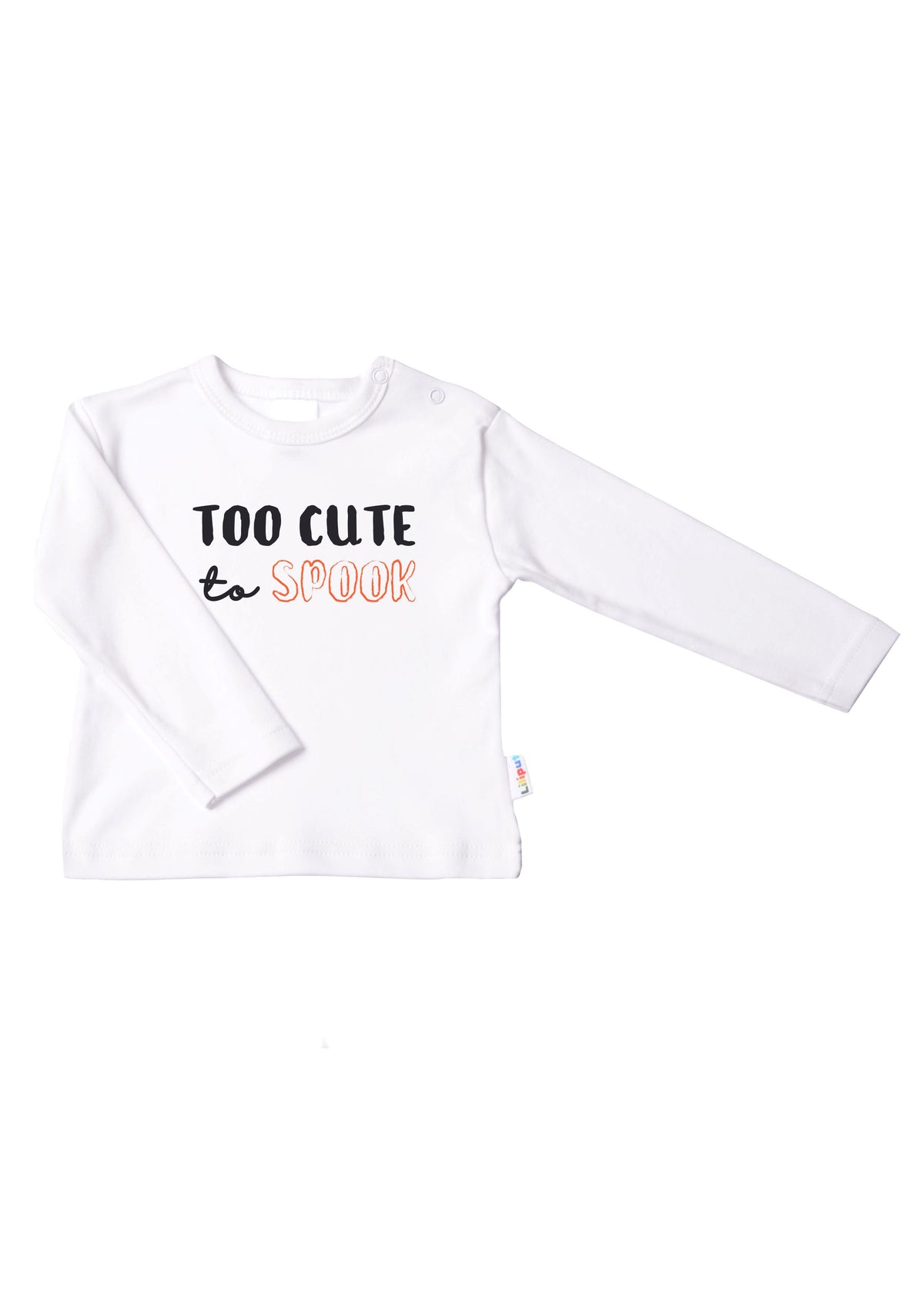 Langarmshirt in ecru mit too cute to spook