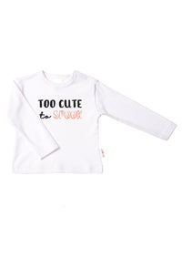 Langarmshirt in ecru mit too cute to spook
