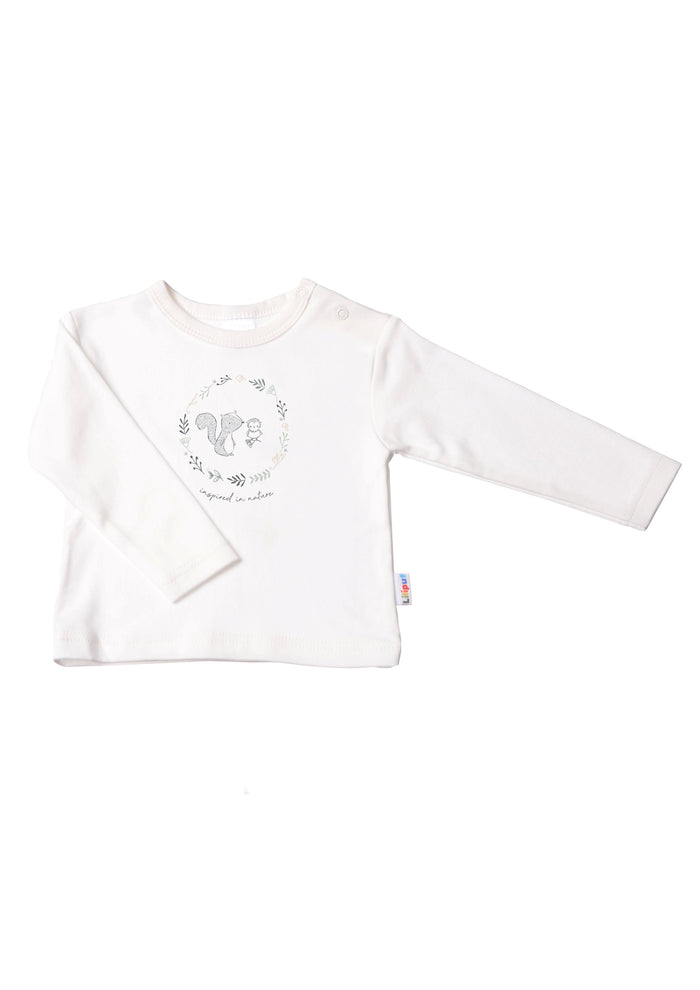 Langarmshirt in ecru mit Nature