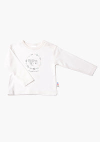 Langarmshirt in ecru mit Nature