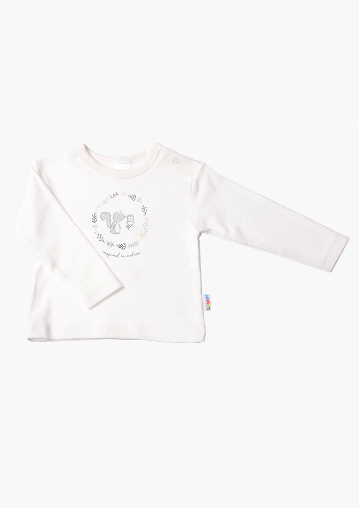 Langarmshirt in ecru mit Nature