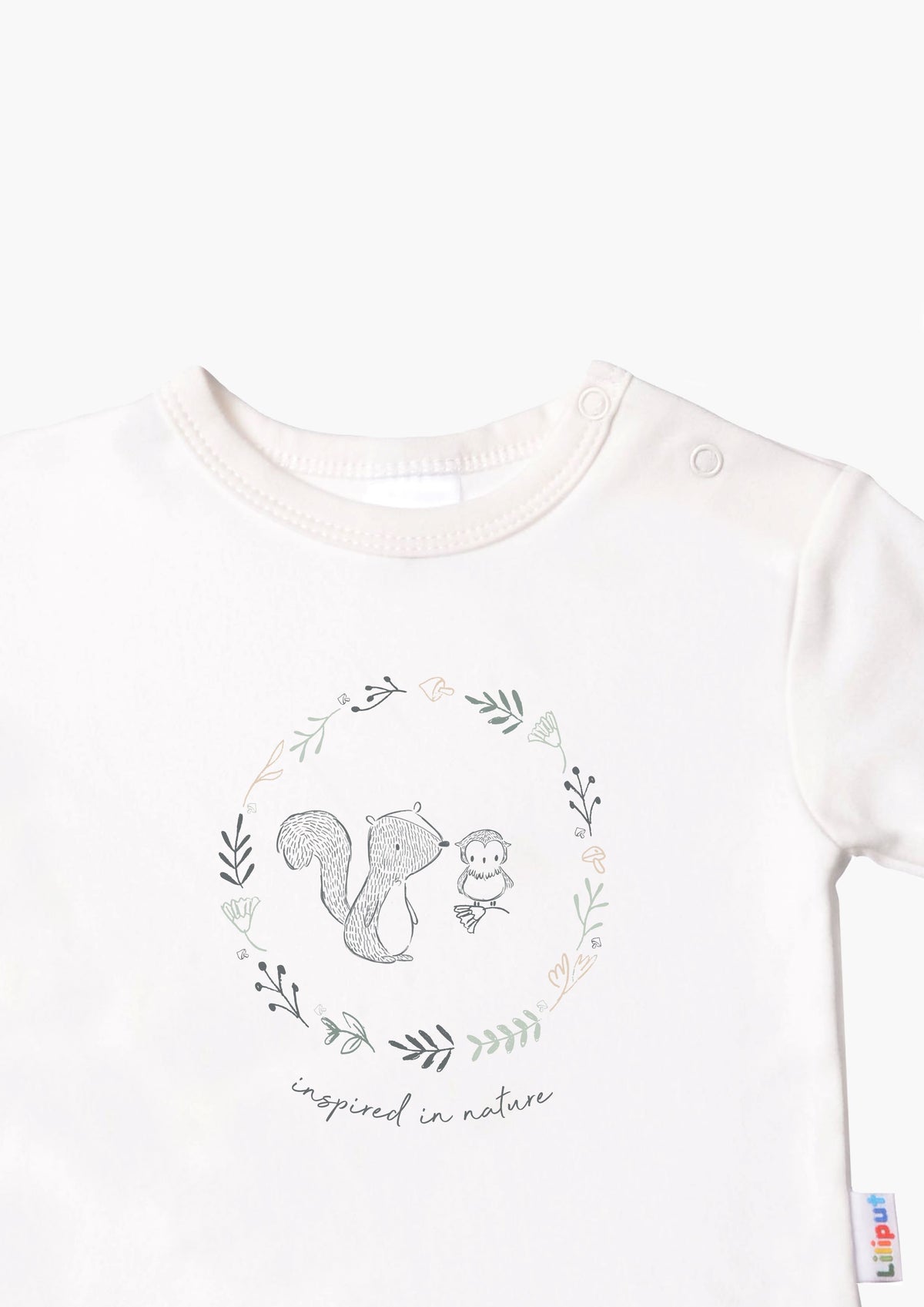 Langarmshirt in ecru mit Nature