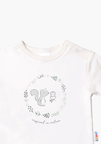 Langarmshirt in ecru mit Nature