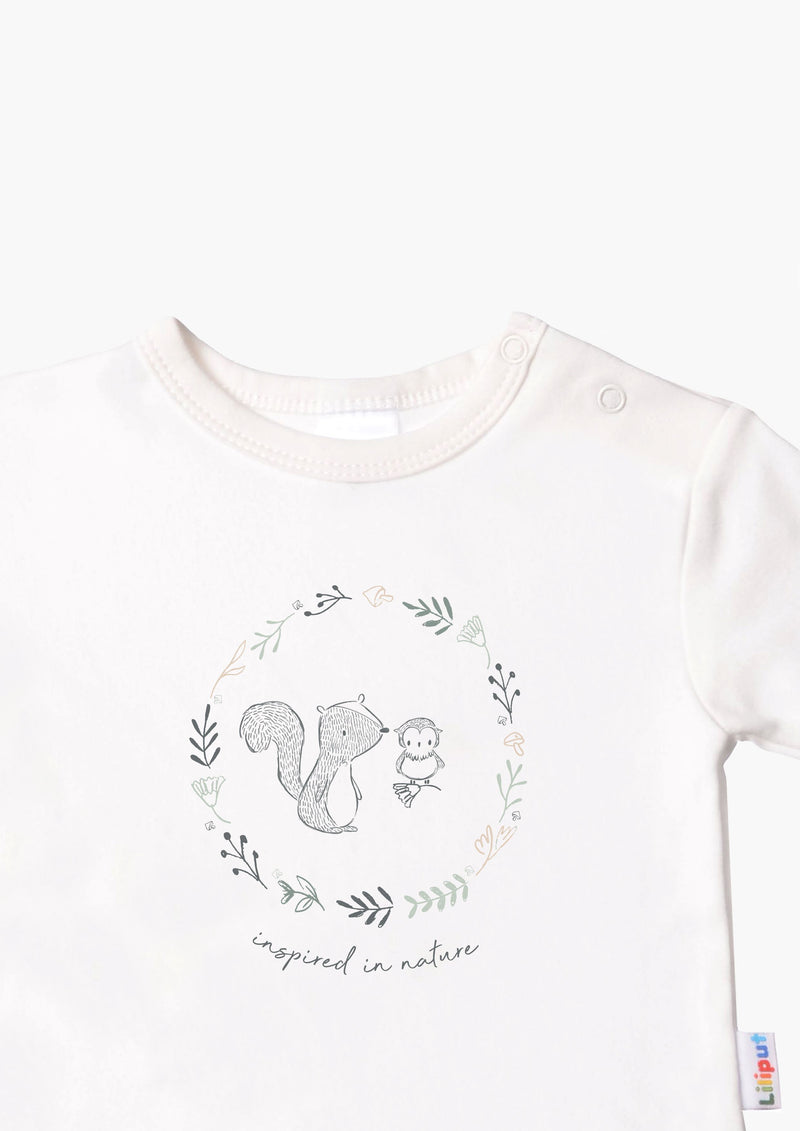 Langarmshirt in ecru mit Nature