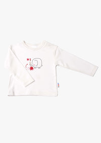Langarmshirt in ecru mit Elefant Ice Cream