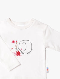 Langarmshirt in ecru mit Elefant Ice Cream