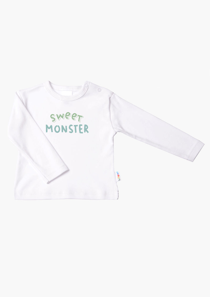 Langarmshirt in weiß mit sweet monster