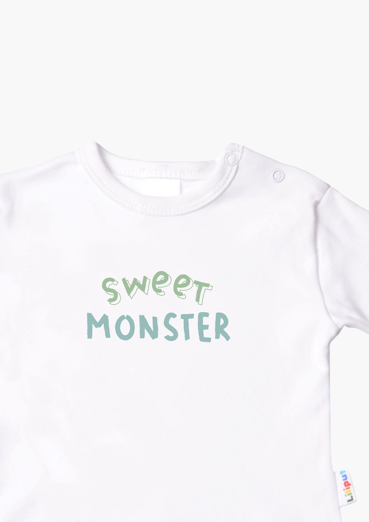 Langarmshirt in weiß mit sweet monster