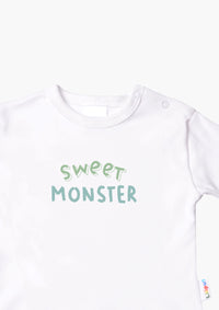 Langarmshirt in weiß mit sweet monster