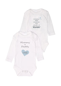 2er-Pack Langarm-Amineckbodys mit Mummy + Daddy