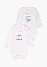 2er-Pack Langarm-Amineckbodys mit Mummy + Daddy