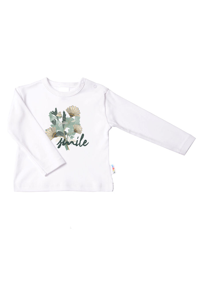 Langarmshirt in weiß mit smile