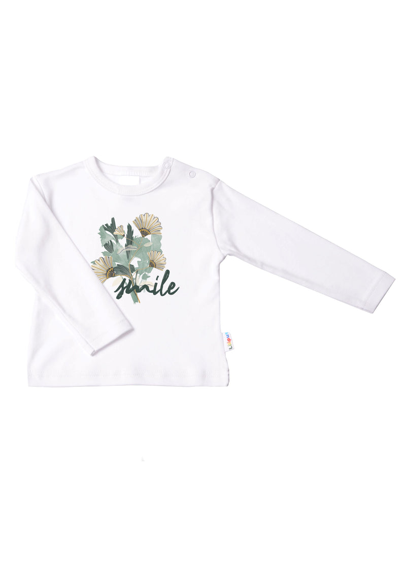 Langarmshirt in weiß mit smile