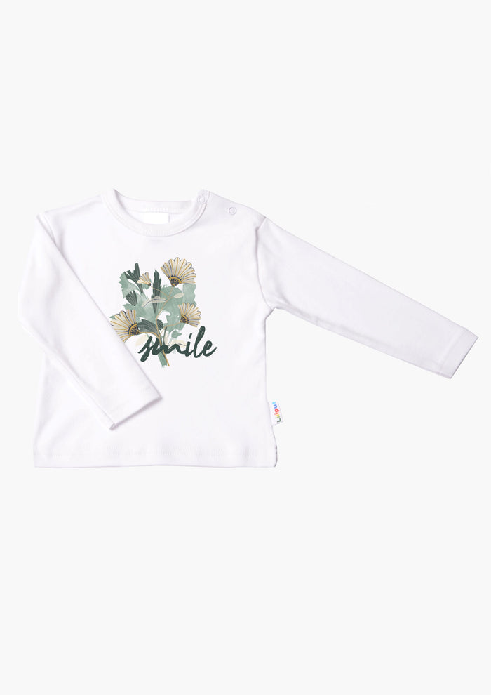 Langarmshirt in weiß mit smile