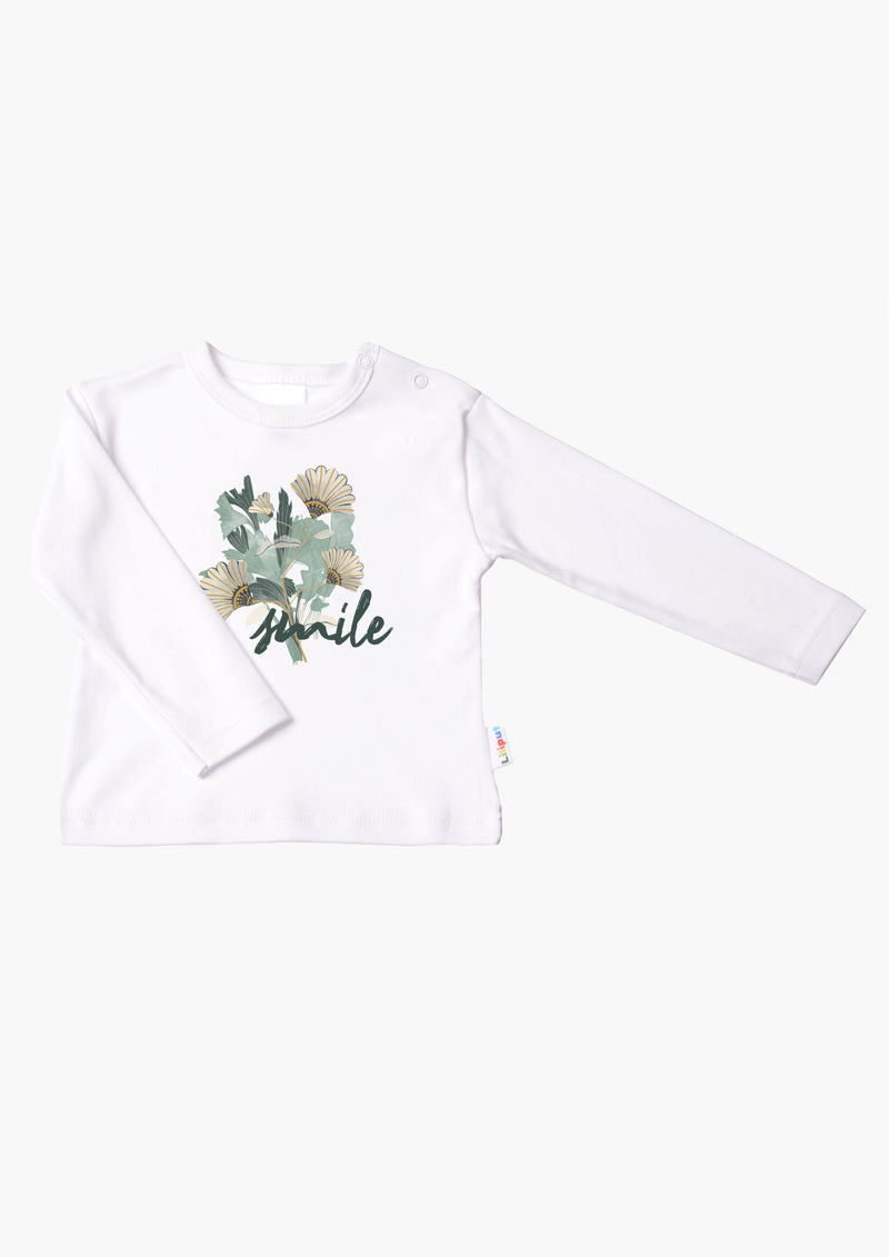 Langarmshirt in weiß mit smile