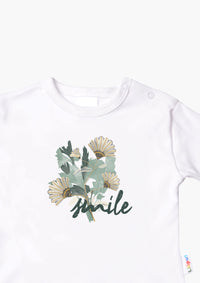 Langarmshirt in weiß mit smile