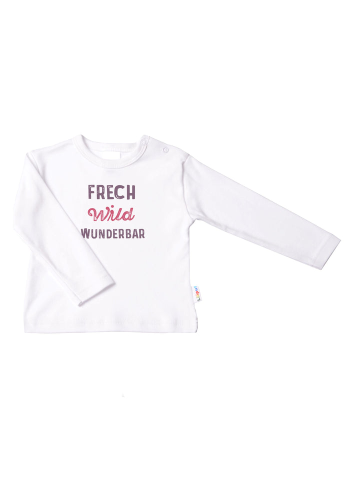 Langarmshirt in weiß mit frech wild wunderbar
