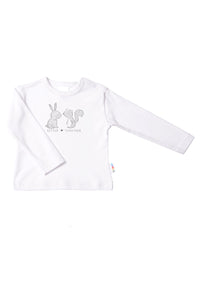 Langarmshirt in weiß mit Eichhörnchen