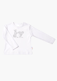 Langarmshirt in weiß mit Eichhörnchen